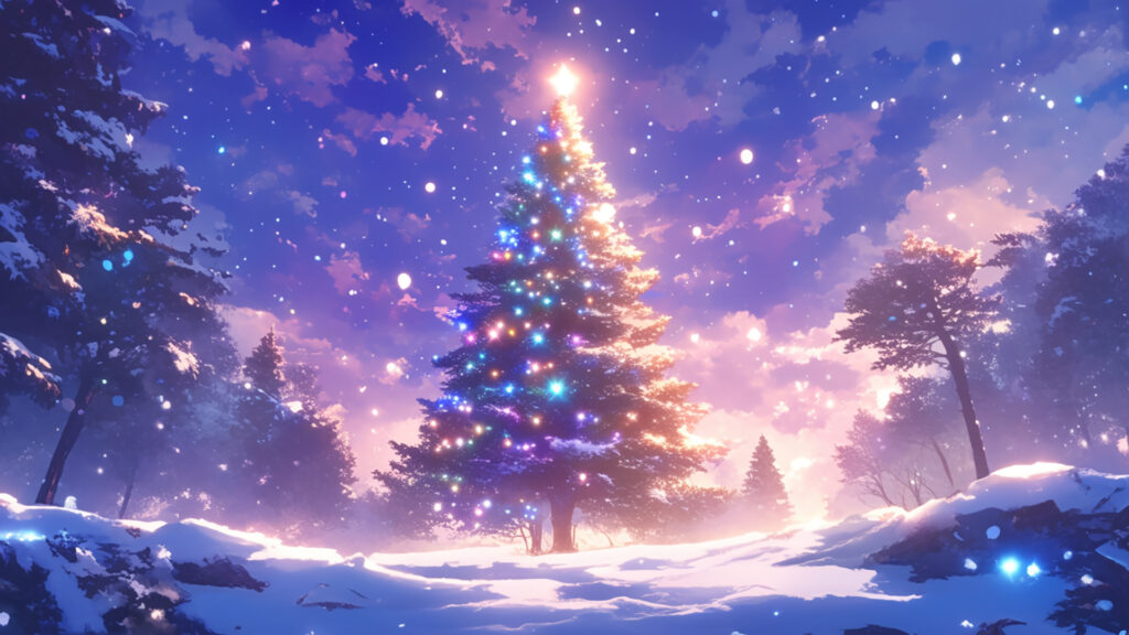 森の中のクリスマスツリー