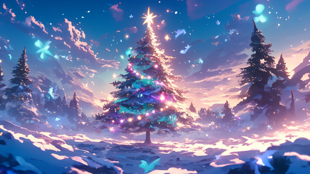 森の中のクリスマスツリー