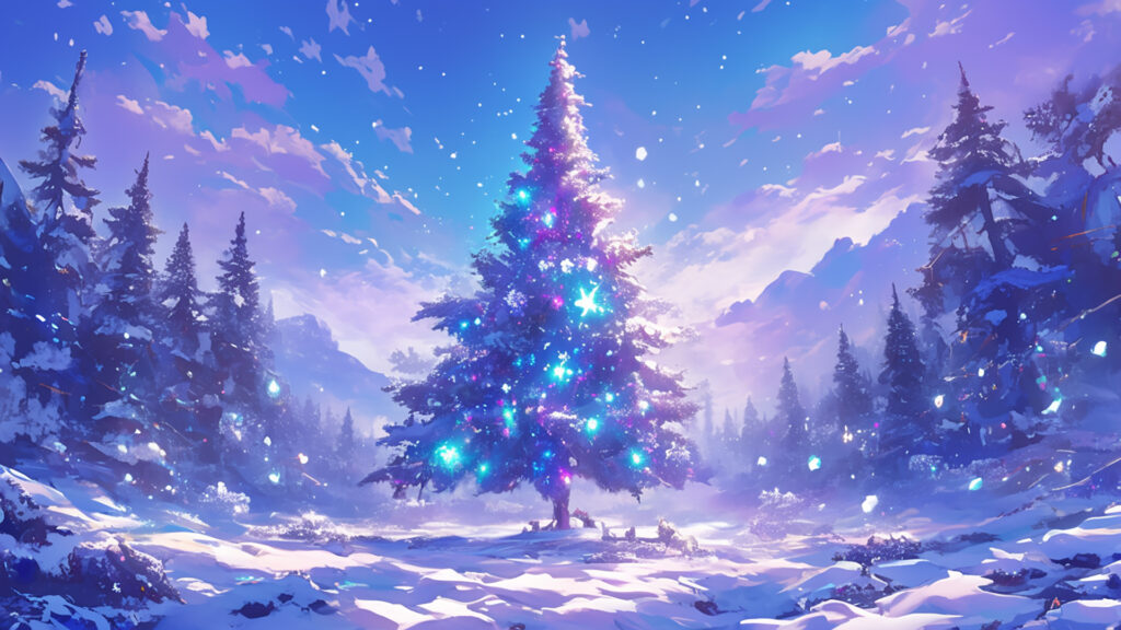 森の中のクリスマスツリー