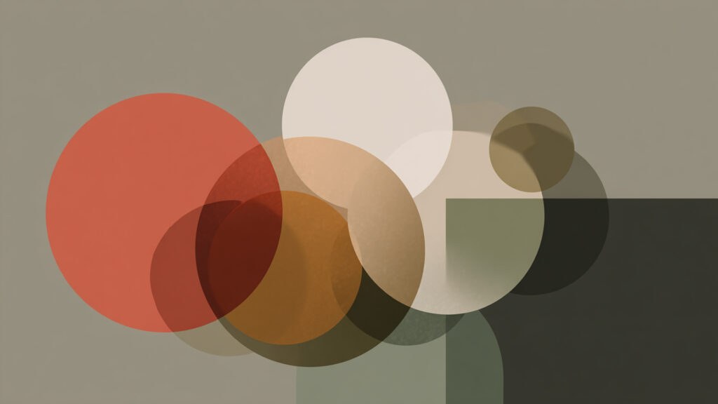 シンプル幾何学パターン｜円と長方形のミニマルデザイン背景