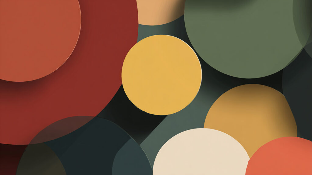 シンプル幾何学パターン｜円と長方形のミニマルデザイン背景