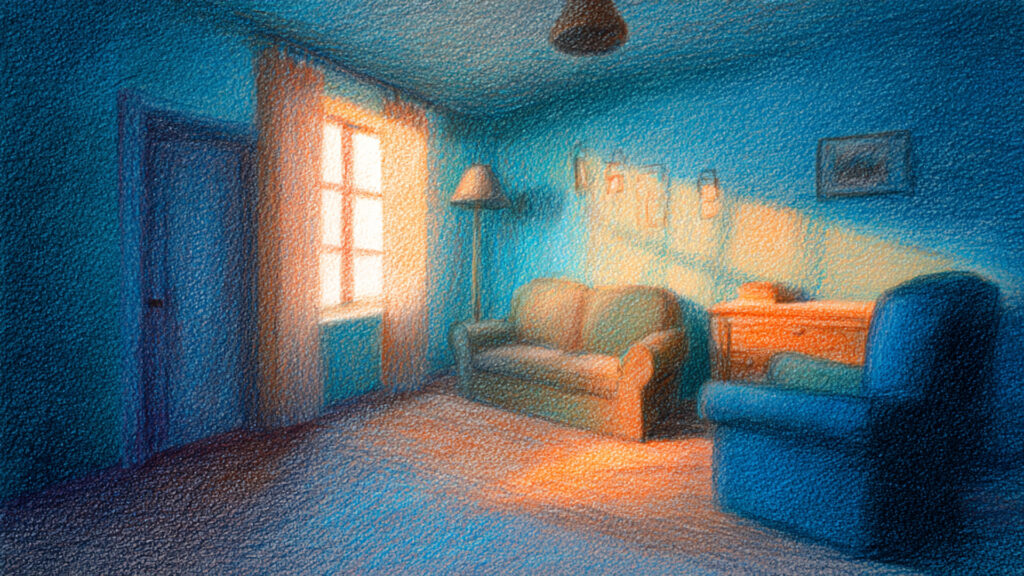 色鉛筆風-室内背景素材｜手描き風部屋テクスチャ