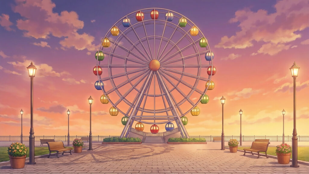 カラフルな大観覧車｜差分あり
