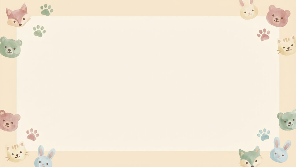 かわいい動物フレーム背景
