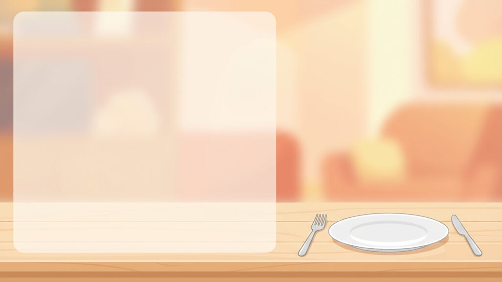 VTuber食事配信用・左側余白のある食卓フラット背景