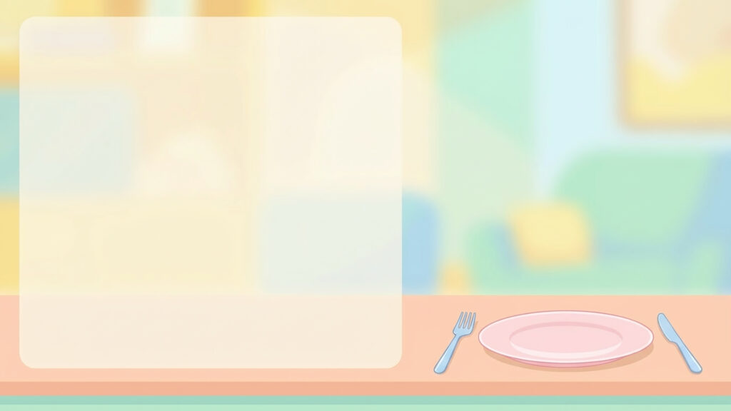 VTuber食事配信用・左側余白のある食卓フラット背景