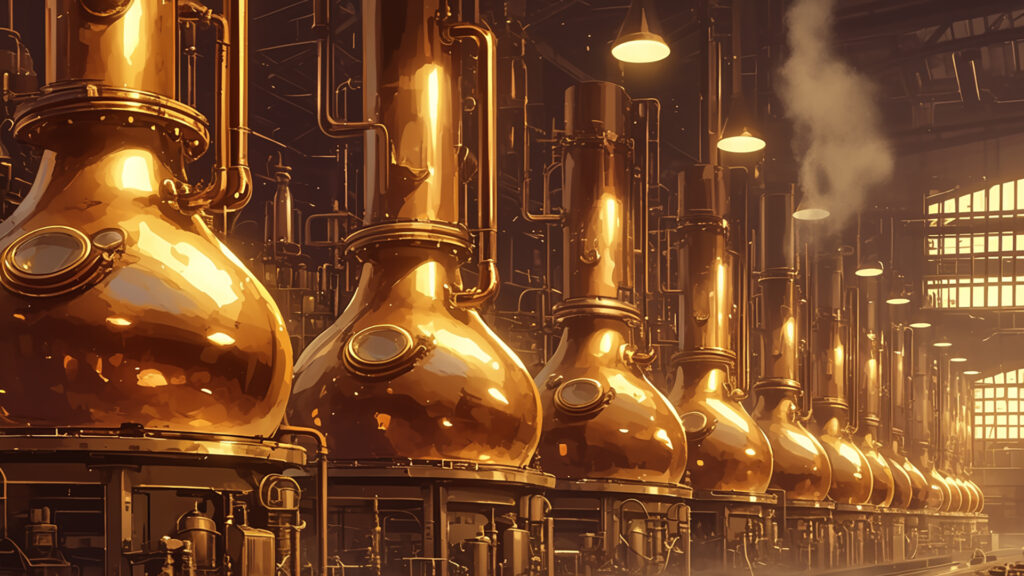 蒸留所の蒸留窯