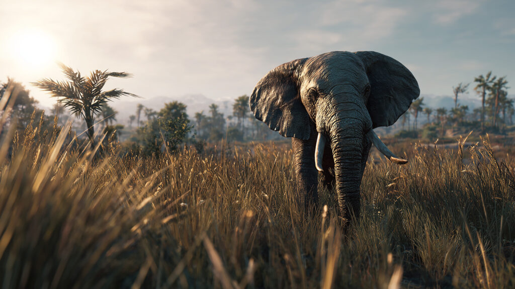 サバンナのゾウ｜写実風