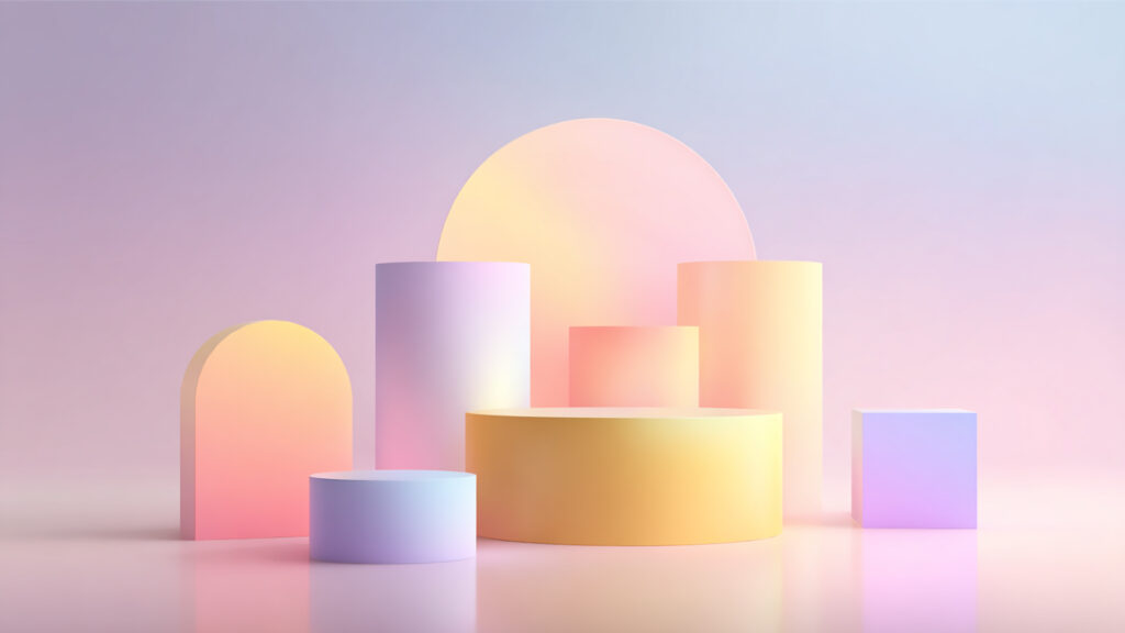 ニューモーフィズム風ミニマル背景｜立体感のあるフラットデザイン