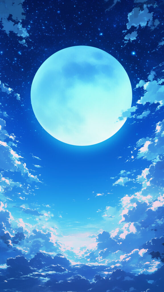 満月の夜空｜縦長背景