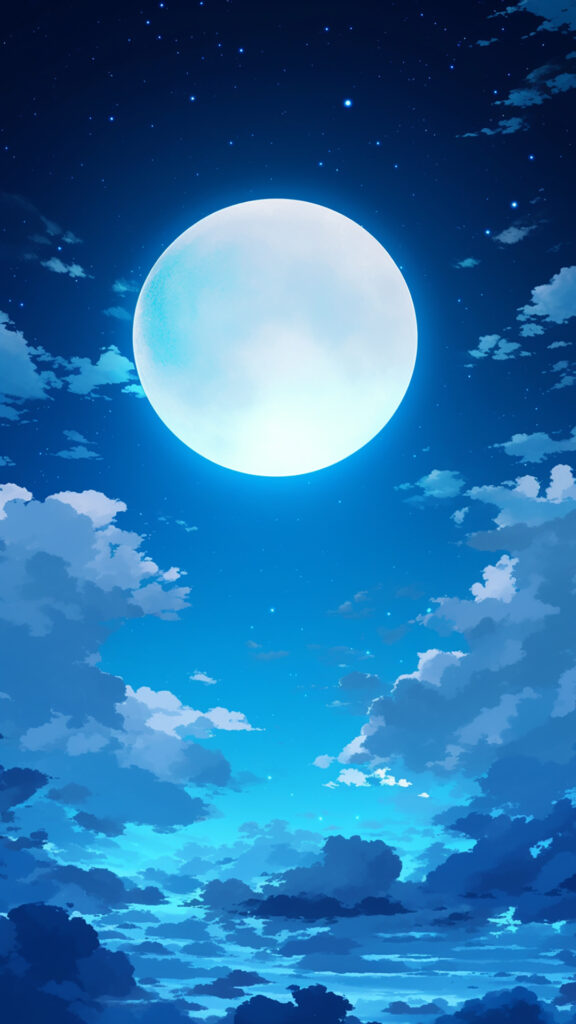 満月の夜空｜縦長背景