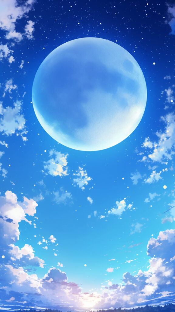 満月の夜空｜縦長背景