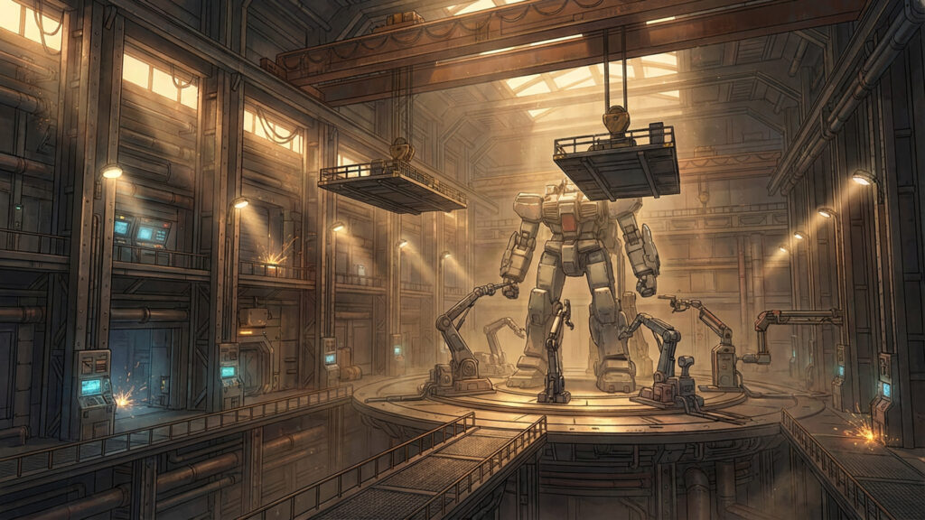 巨大メカの整備格納庫｜差分あり