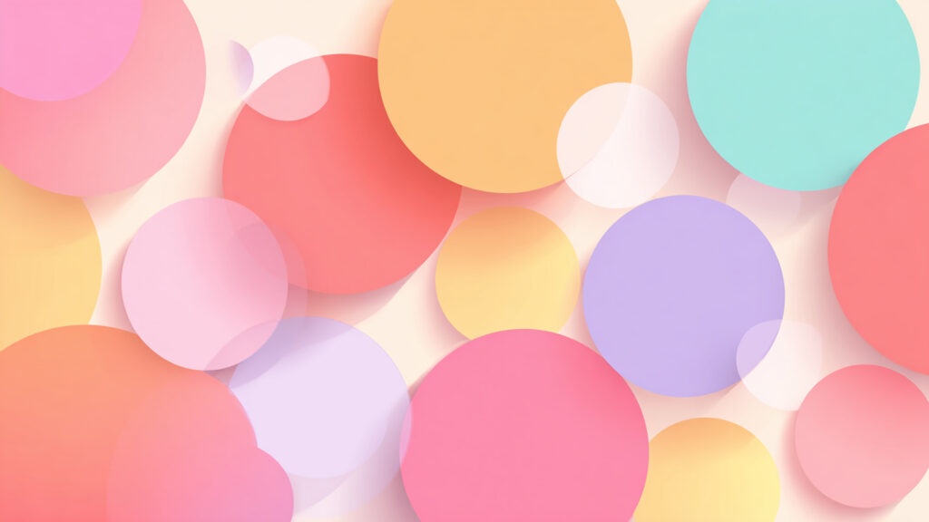 ミニマル・サークルパターン｜柔らかなトーンのフラット背景