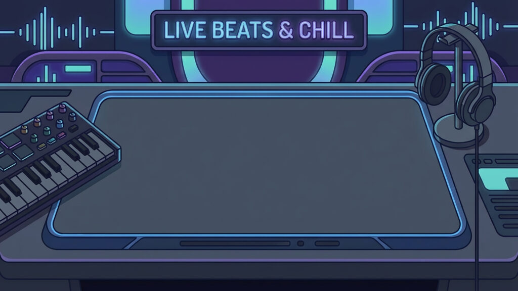 ミニマルDTMデスクのフラット背景