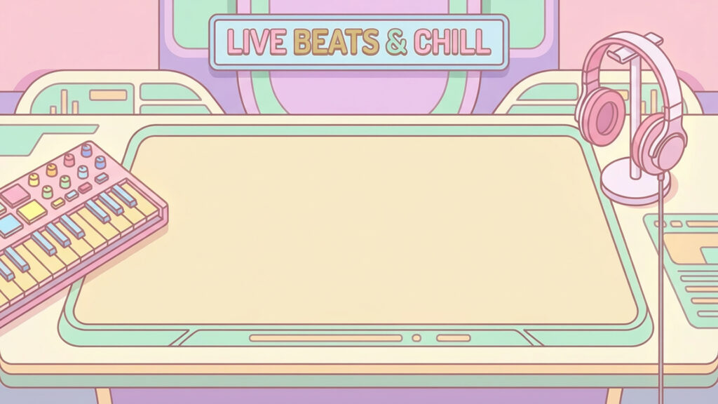 ミニマルDTMデスクのフラット背景