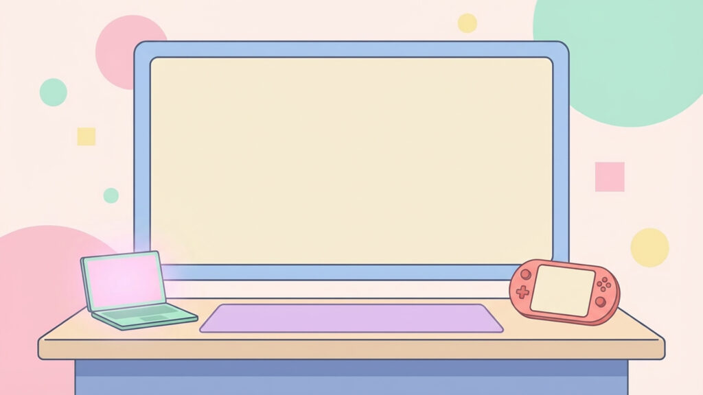 ミニマルデスクのフラット背景