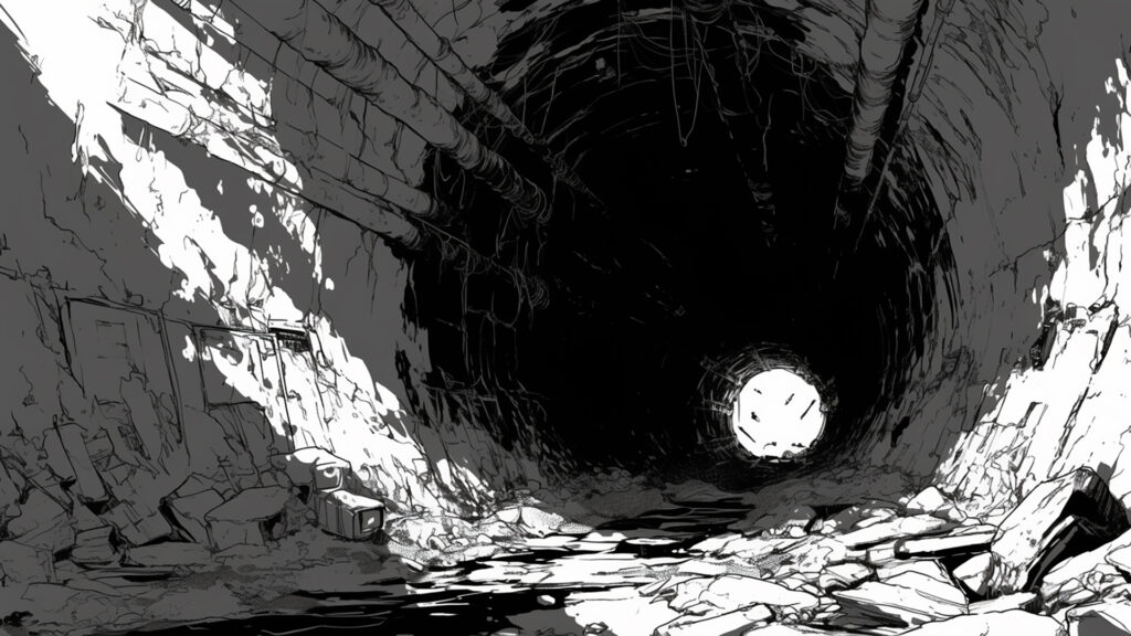 モノクロ｜トンネル・廃道