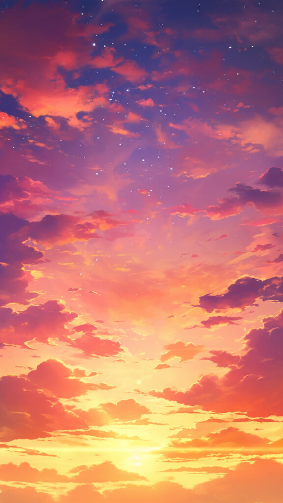 朝焼けの空｜縦長背景