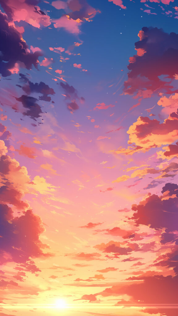 朝焼けの空｜縦長背景