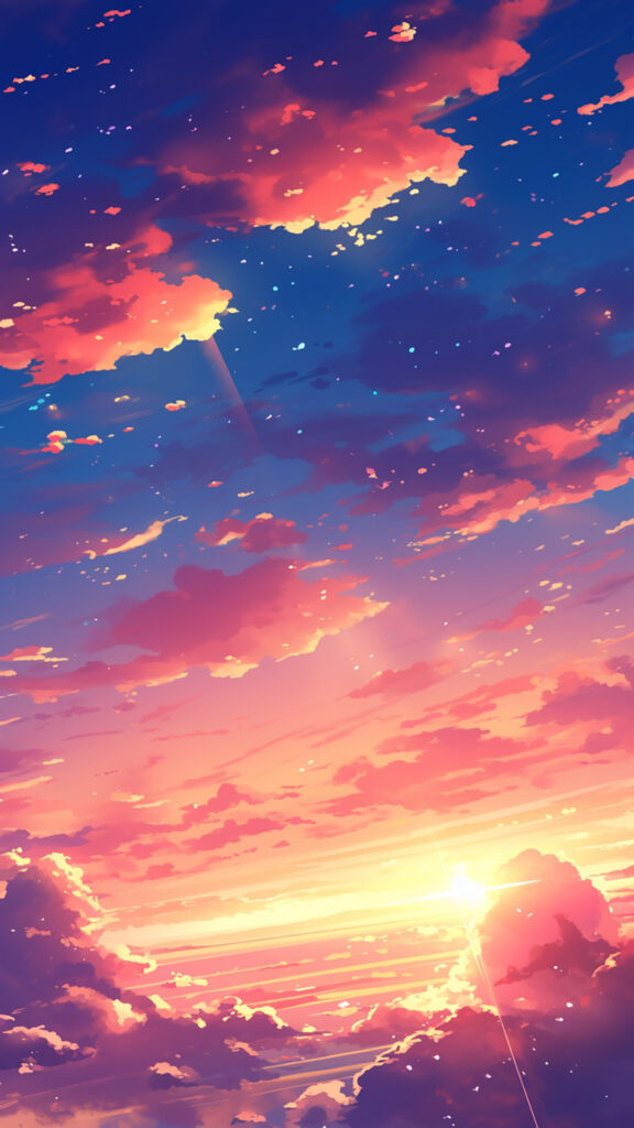 朝焼けの空｜縦長背景