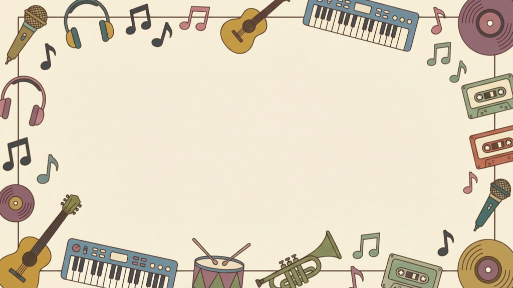 音楽アイコン縁取り背景