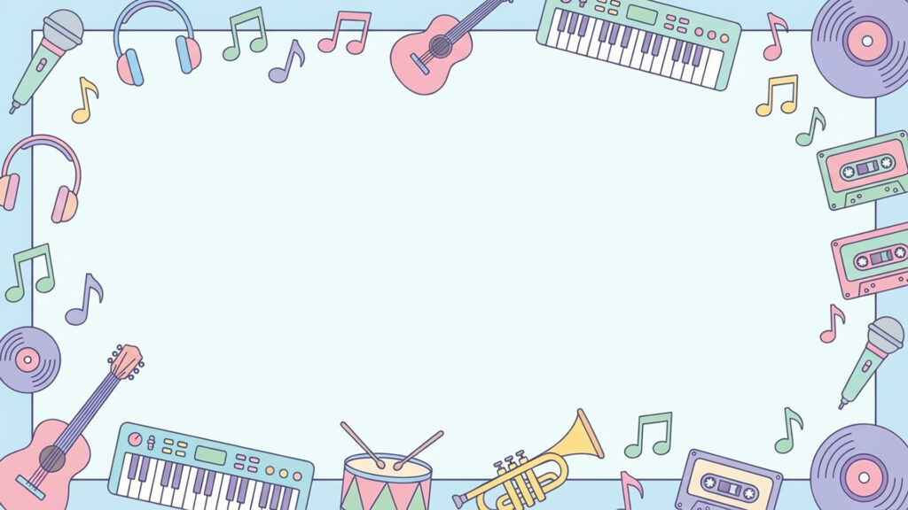 音楽アイコン縁取り背景