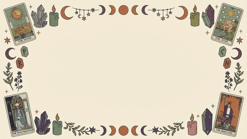 神秘モチーフ縁取り背景