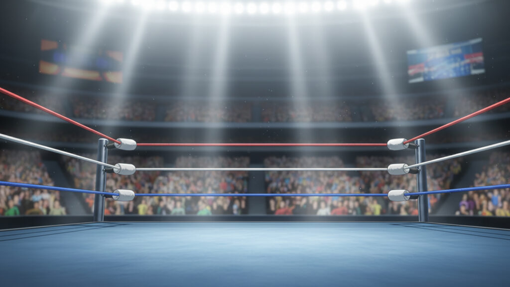 プロレスリングの背景イラストのフリー素材