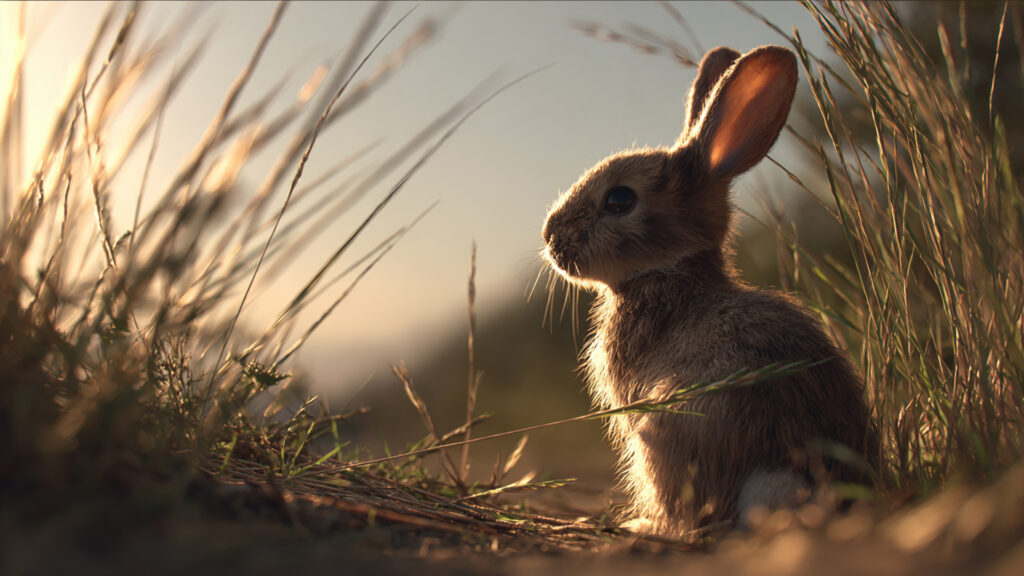 草原のうさぎ｜写実風