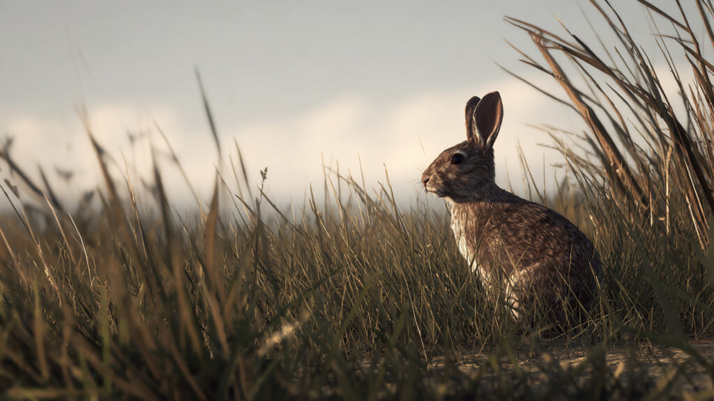 草原のうさぎ｜写実風