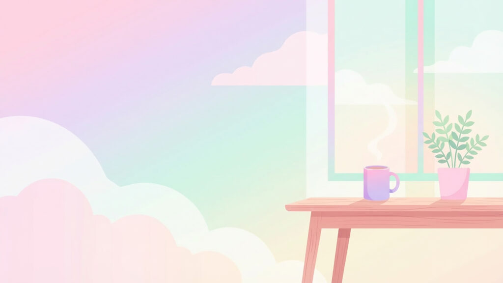 VTuber朝活サムネ用・左側余白の爽やか背景