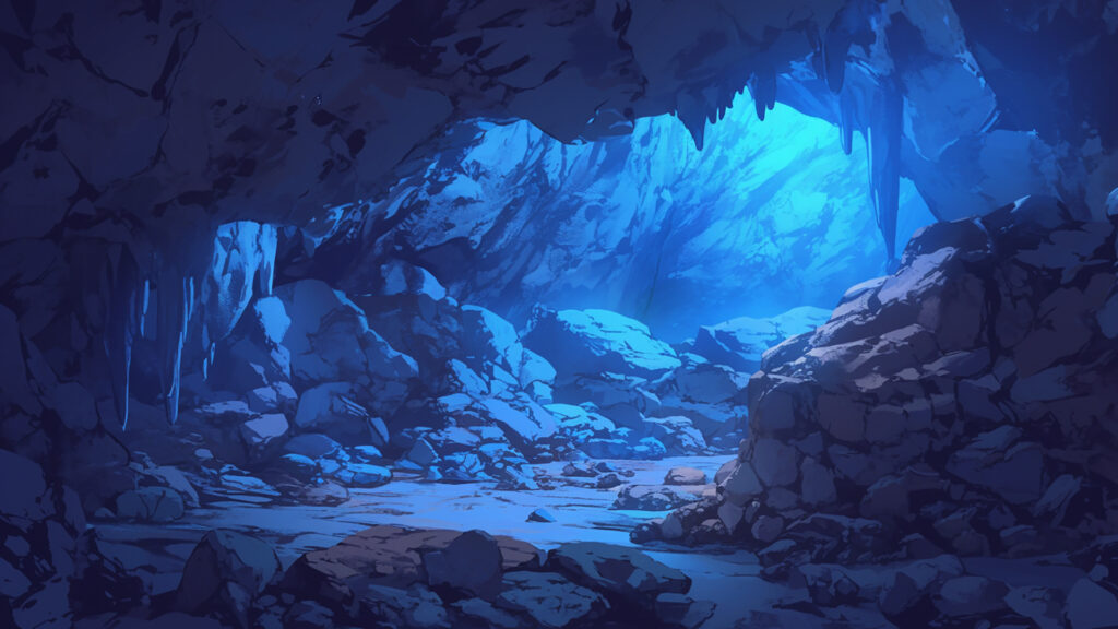 岩だらけの洞窟