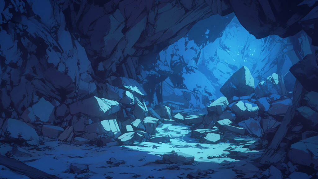 岩だらけの洞窟