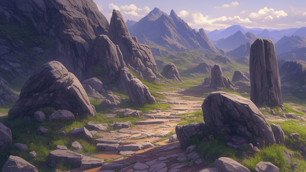 岩がごろごろした山道