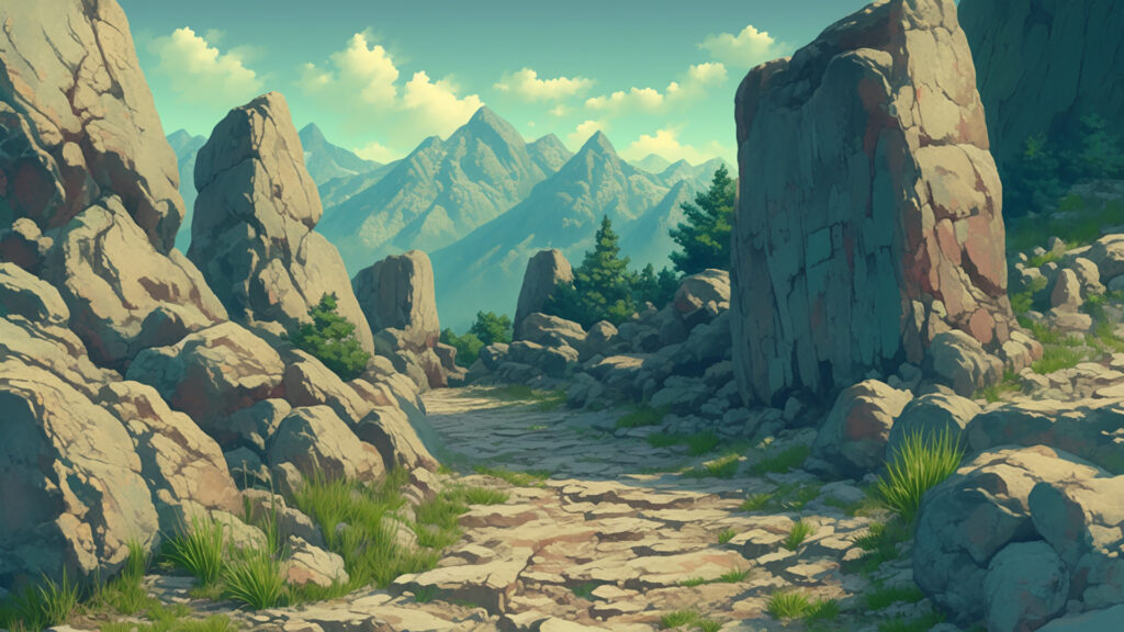 岩がごろごろした山道