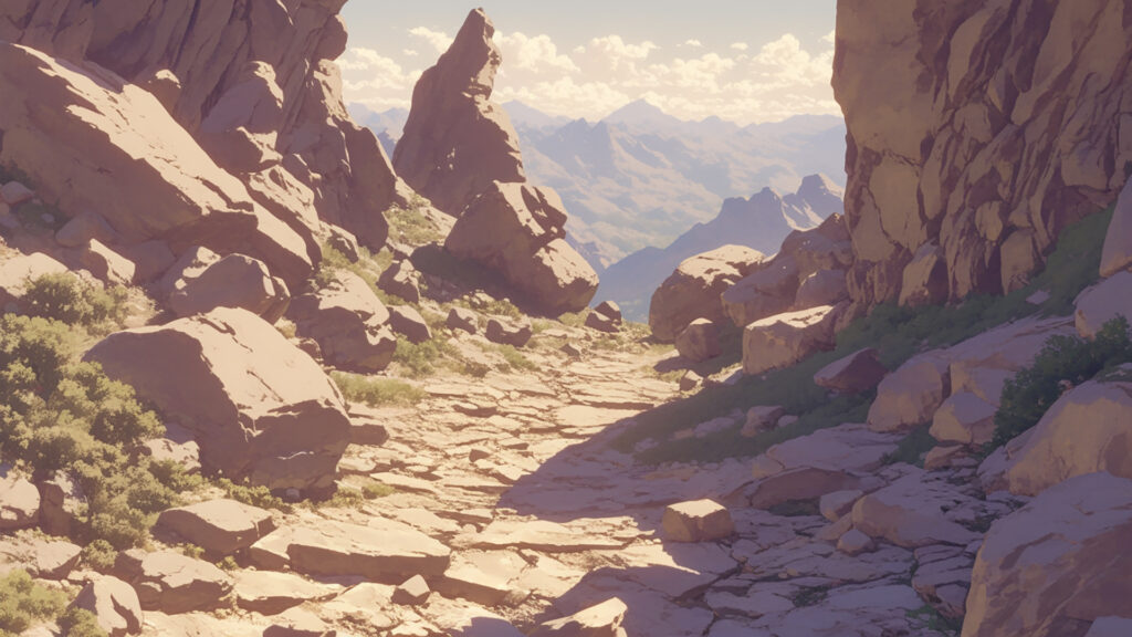 岩がごろごろした山道