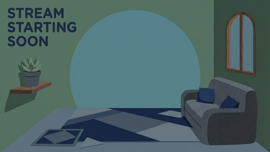 VTuber雑談用・シンプル部屋のフラットイラスト背景