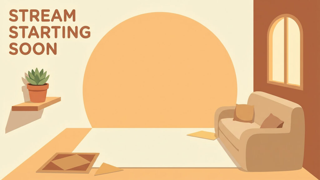 VTuber雑談用・シンプル部屋のフラットイラスト背景