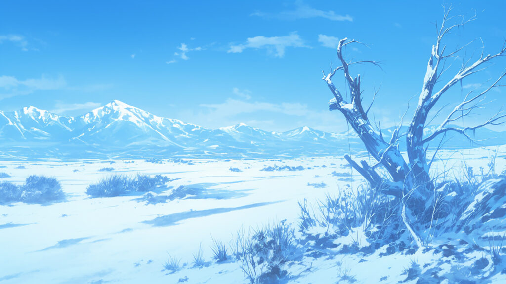 雪の積もった荒野