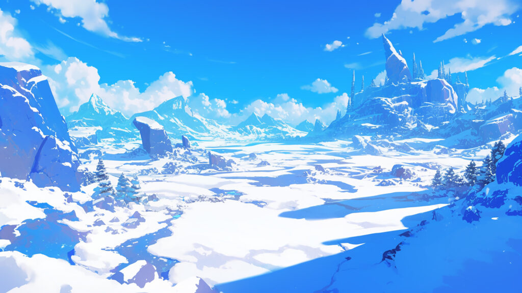 雪の積もった荒野