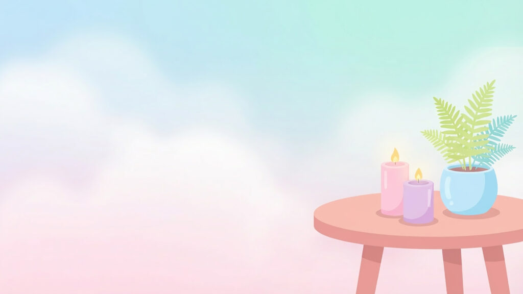 VTuber-ASMR用・左余白の癒し系フラット背景