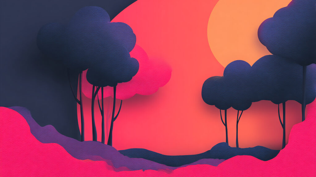 デュオトーン・ミニマル背景｜印象的な配色のフラットデザイン