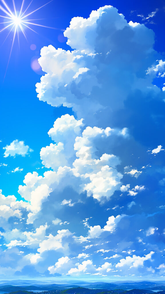 夏の入道雲｜縦長背景