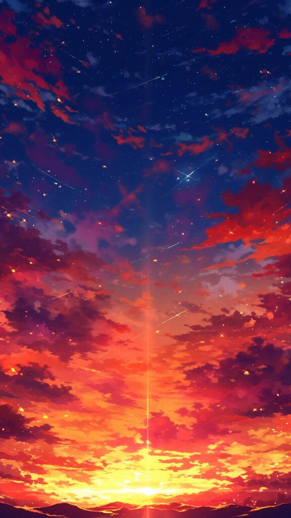 夕焼けの空｜縦長背景