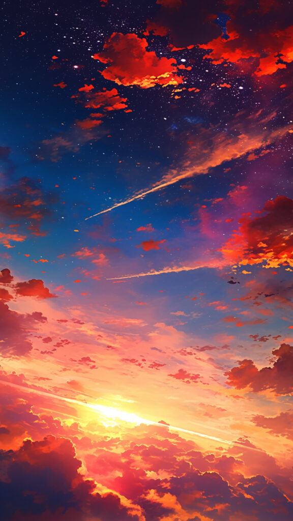 夕焼けの空｜縦長背景