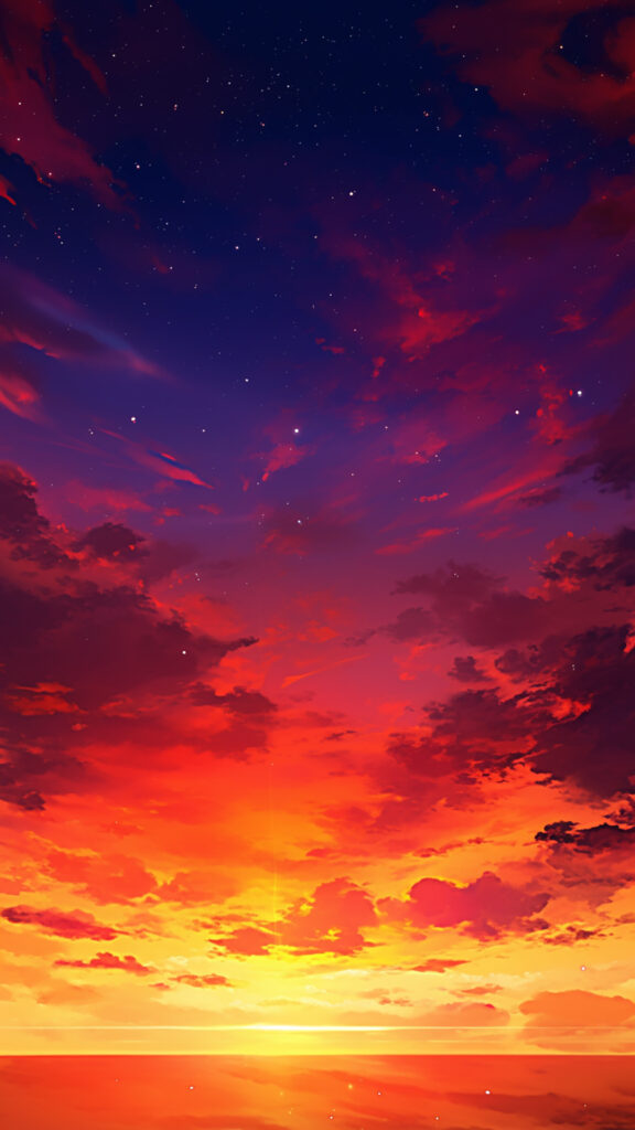 夕焼けの空｜縦長背景