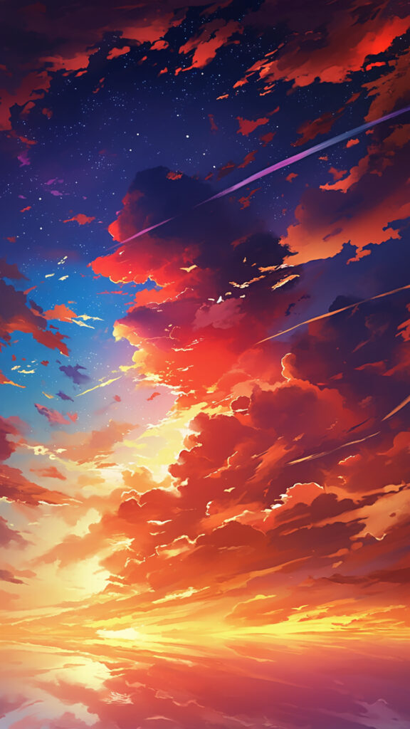 夕焼けの空｜縦長背景