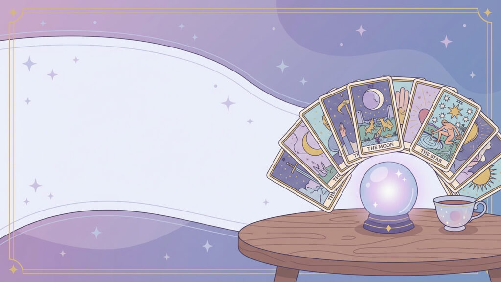 VTuber占い配信用・左余白のあるタロットテーブル背景