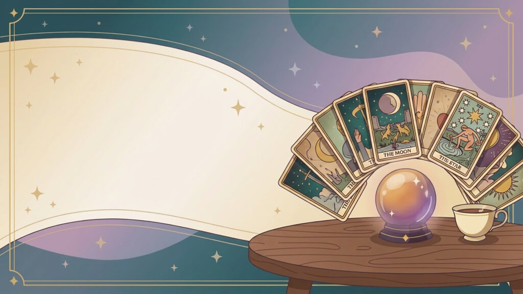 VTuber占い配信用・左余白のあるタロットテーブル背景